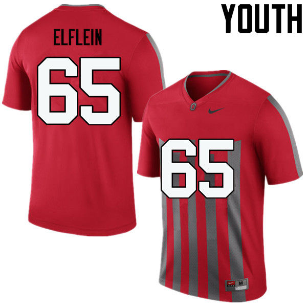 Youth Ohio State Buckeyes #65 Pat Elflein College Football Jerseys Game-Throwback